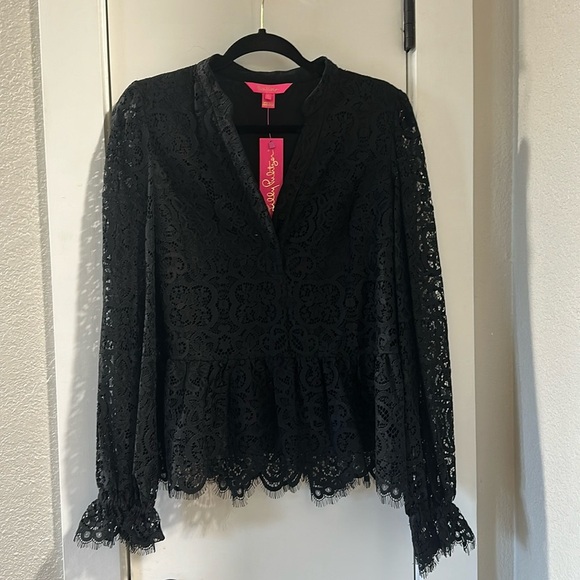 Lilly Pulitzer Tops - Lilly Pulitzer Jacelynne Lace Long Sleeve Top